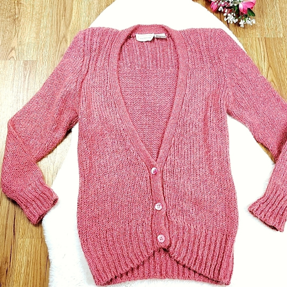 80s Vintage Mohair Wool Blend Cardigan Sweater
